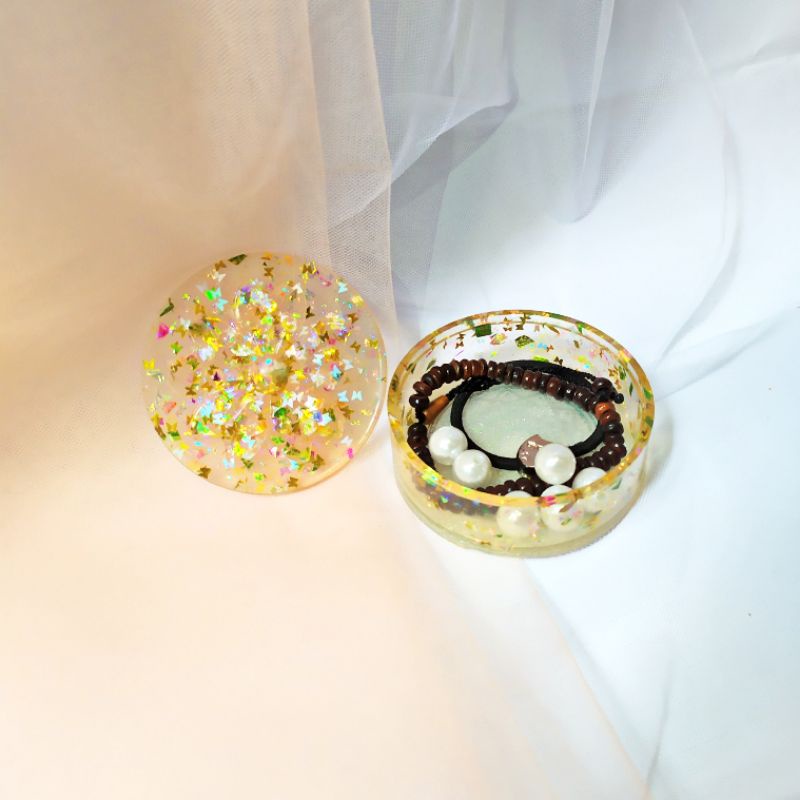 Jual Resin Circle Box / Resin Jewelry Box / Resin Trinket Box / Tempat ...