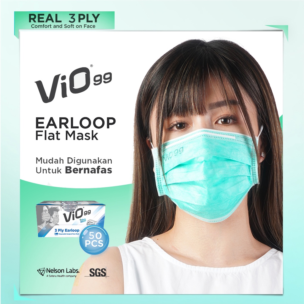 Jual Vio Mask Earloop Masker Medis Vio Earloop 3 ply - Masker Premium ...