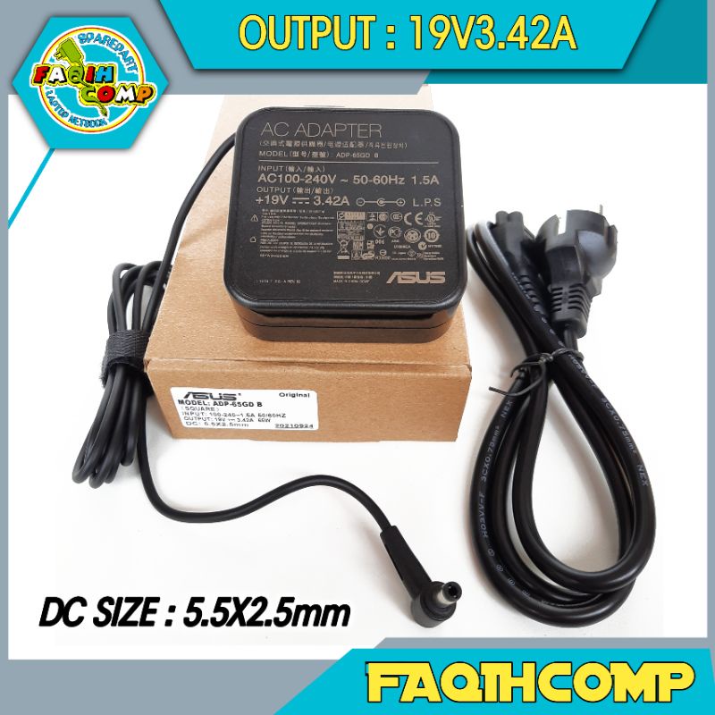 Jual Adaptor Charger Casan Laptop Asus A455l X450 X450c X450l X450j X550d 19v 342a 65w Dc Port 5050