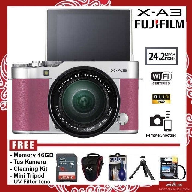 Jual [NEW] Kamera Mirrorless Fujifilm X-A3 XA3 Lensa Kit 16