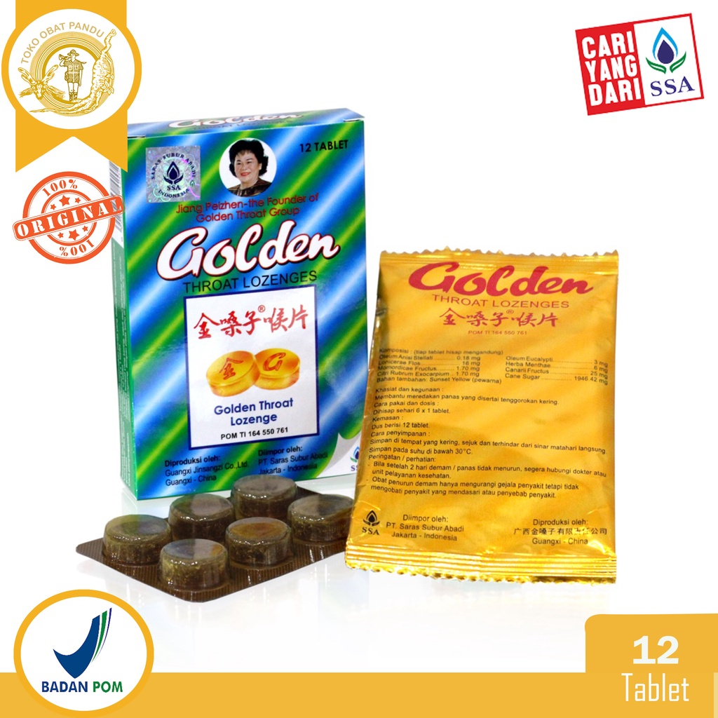 GOLDEN THROAT / JIN SANG ZI HOU PIAN / OBAT SAKIT TENGGOROKAN