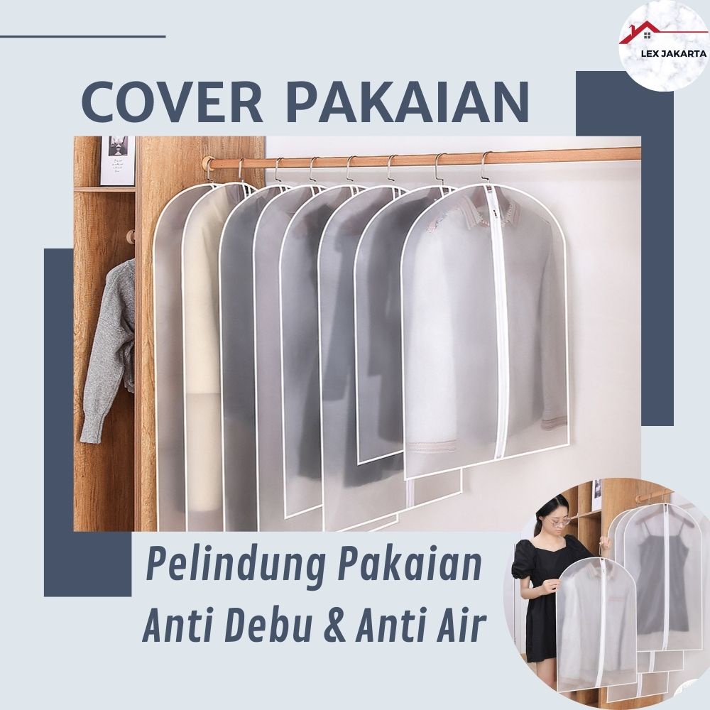 Jual Lexjakarta Cover Baju Resleting Peva Anti Debu Dan Air Sarung Baju Cover Pelindung Baju 7934