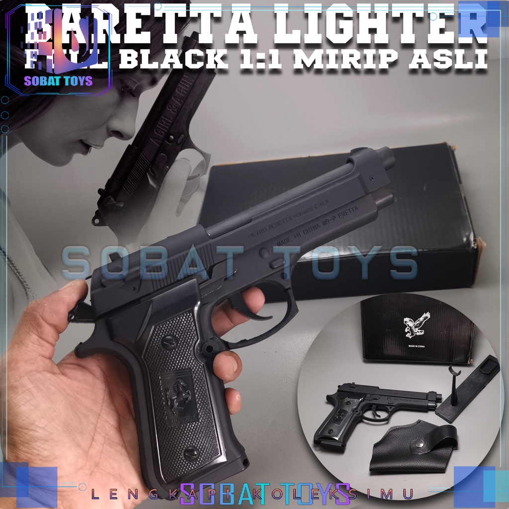 Jual Korek Api Pistol Mirip Dengan Asli Bisa Di Kokang Api Gas Laser Blue Shopee Indonesia