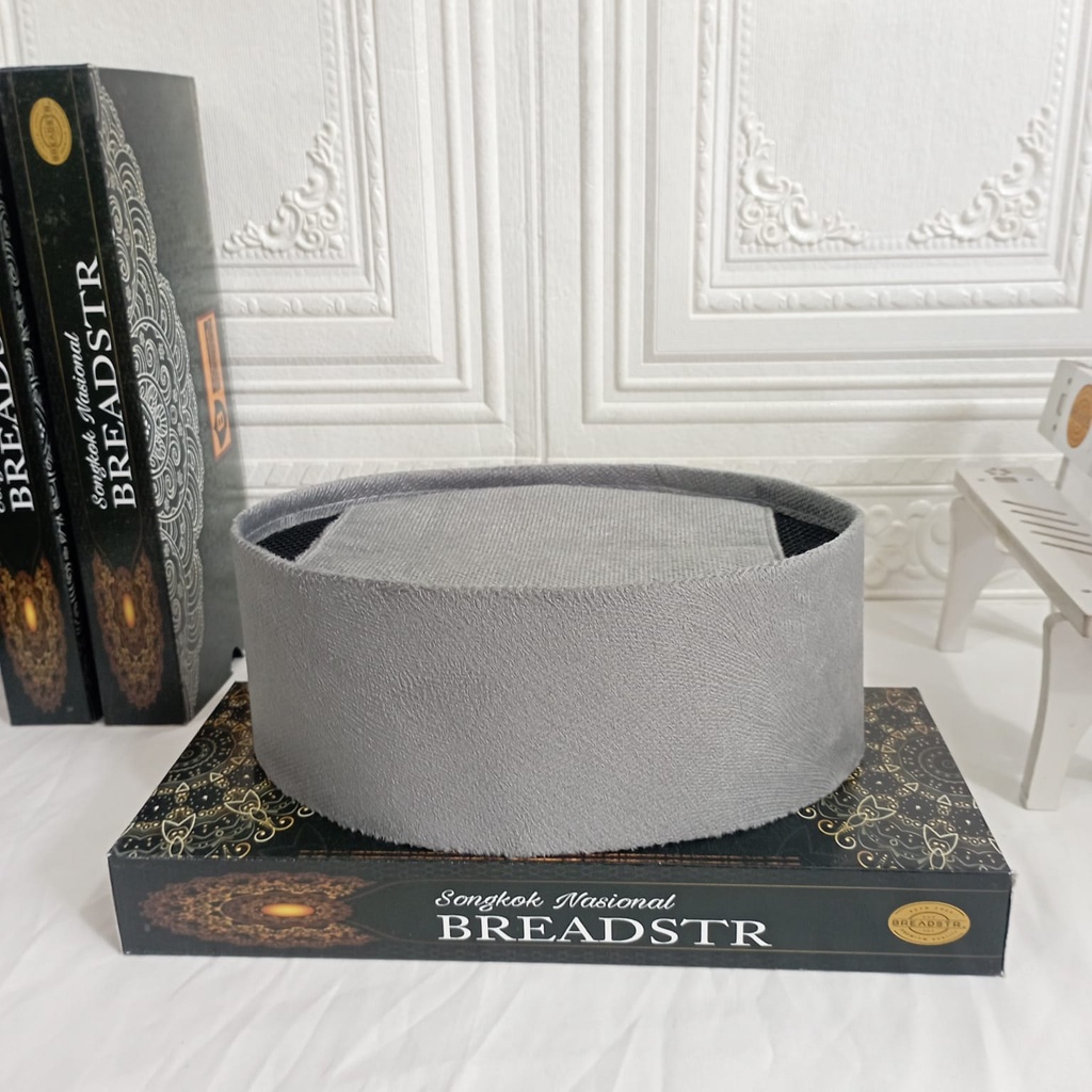 Peci Songkok Kopiah Terbaru Pertama di INDONESIA Polos AC Motif Abu MERK BREADSTR Tinggi 9cm Murah berkualitas bahan Lembut dan Tebal - Peci Pria Hitam Polos Anak dan Dewasa Sholat model polos AC Bisa Bayar di Tempat COD
