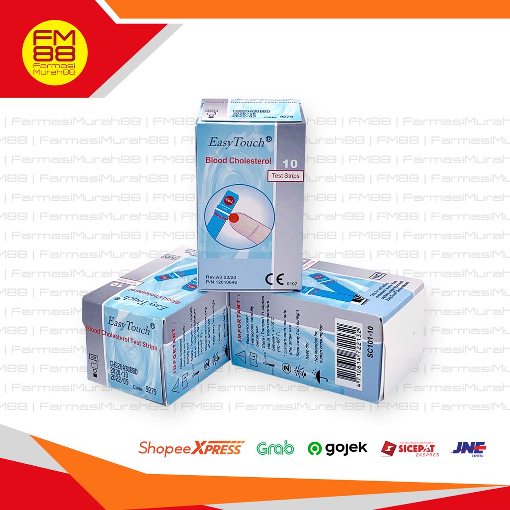 Easy Touch Blood Cholesterol / Kolesterol Darah Test Strip - Box Isi 10 Strip