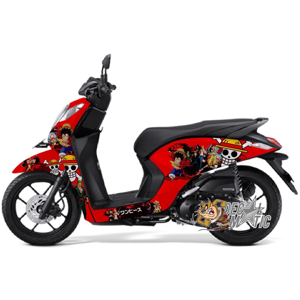 Jual Stiker Full Body Decal Motor Honda Genio Merah Putih Hitam One