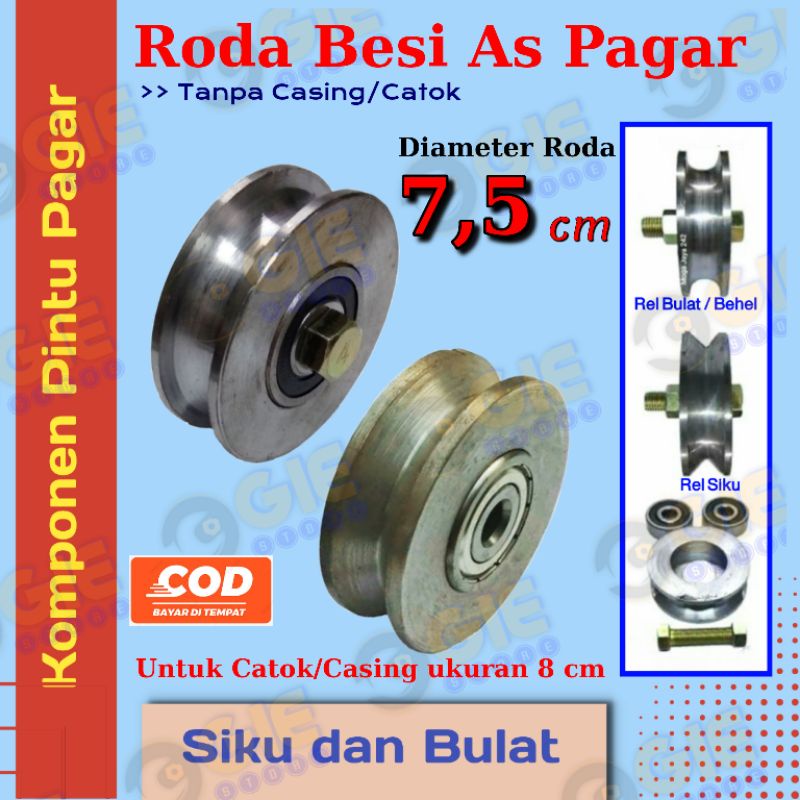 Jual Roda Pagar Besi As 8 Cm Roda Gerbang 8 Roda Pintu Gerbang 8 Cm Roda Besi As Saja 8 1617