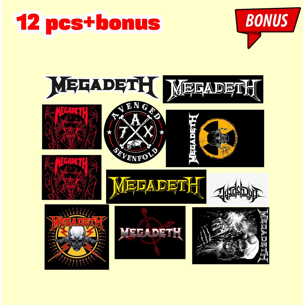 Jual paket stiker MEGADEATH isi 10 pcs bahan graftac anti air kualitas ...