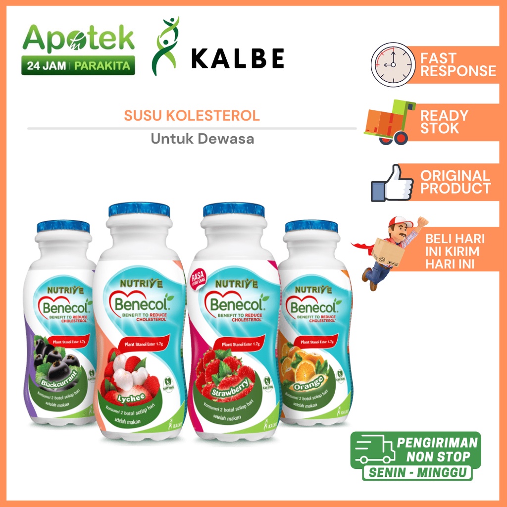 Jual Nutrive benecol benefit reduce cholesterol, minuman susu rasa leci/ jeruk/ strawberry