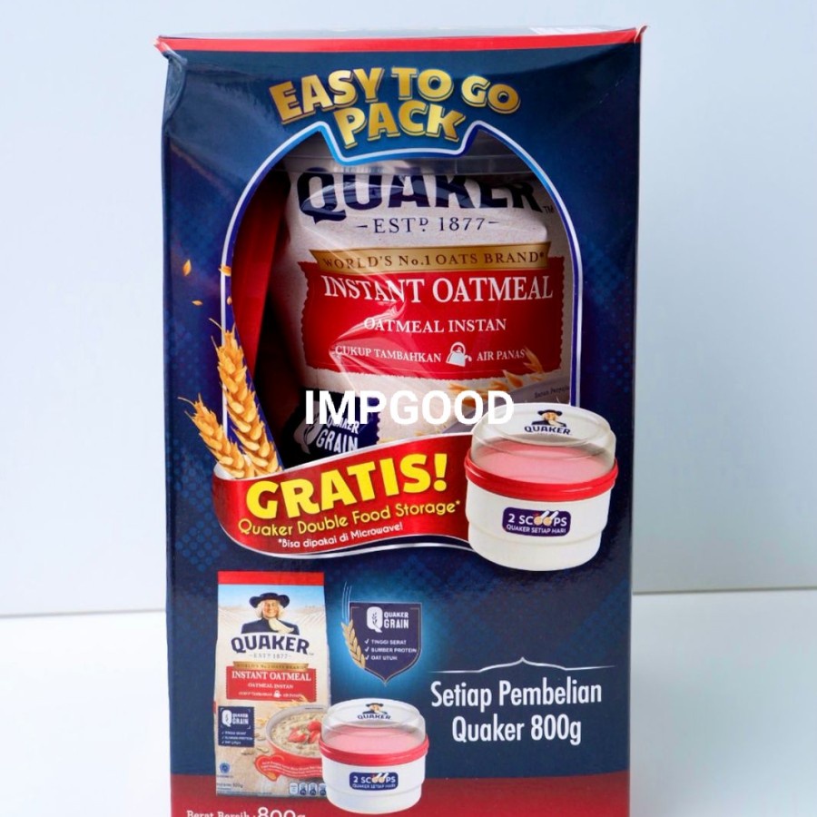 Jual QUAKER OAT INSTAN 800 GRAM FREE DOUBLE FOOD STORAGE (BUBBLE WRAP ...