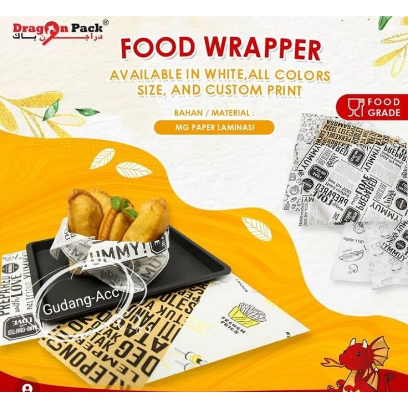 Jual Kertas Nasi Motif 25x27,5 Cm Paper Wrap 100 Pcs Printing Laminasi ...