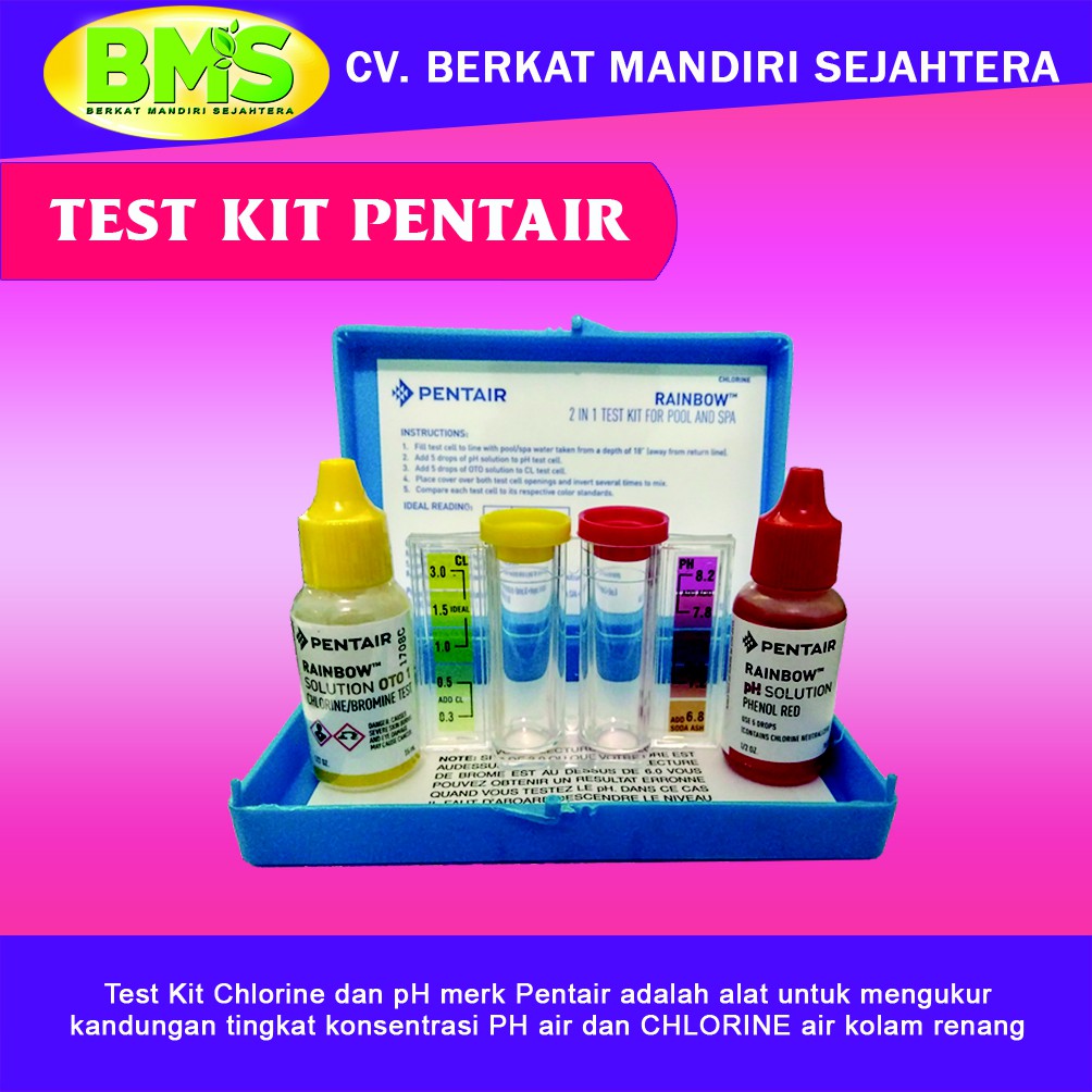 Jual Test Kit Pentair PH Dan CL RAINBOW Made In USA Untuk Mengukur
