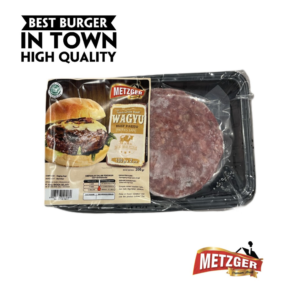 Jual Metzger Daging Beef Burger Patty Halal 2X100G Wagyu Burger