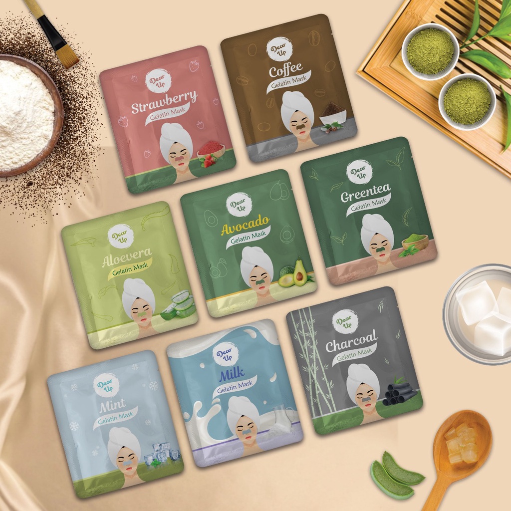 DEAR UP Masker Komedo Gelatin Bubuk BPOM 5gr