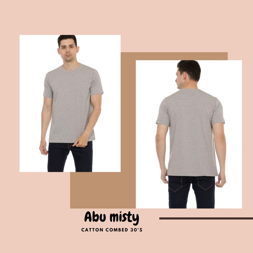 Jual Langsung Dari Pabrik - Kaos Polos Pria Lengan Pendek Warna Abu Abu