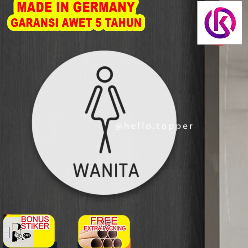 Jual Murah Toilet Signage Akrilik Bulat - Wanita | Sign WC | Restroom ...