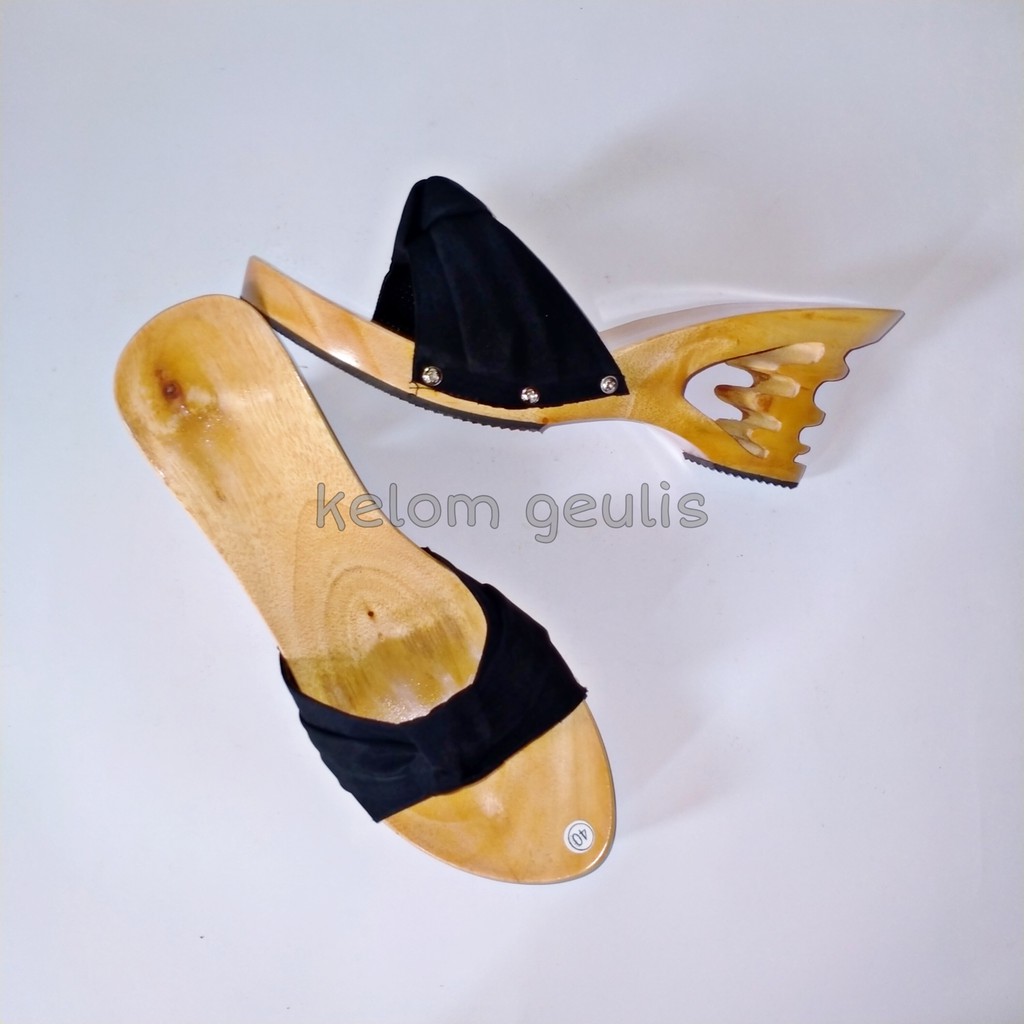Jual Sandal wedges wanita kelom geulis natural 03AA | Shopee Indonesia