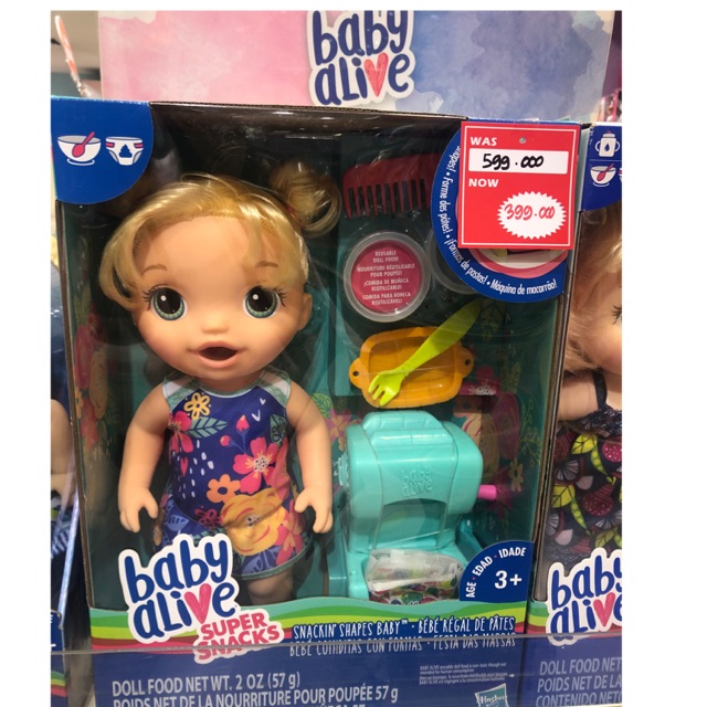 Bambola Baby Alive Snackin Shapes Baby – Capelli Neri – Hasbro – Giocattolo Interattivo Per Bambini