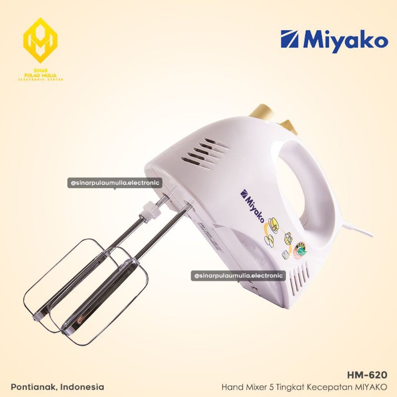 Jual Miyako Hand Mixer Food Grade 5 Tingkat Kecepatan - HM-620 / HM 620 ...