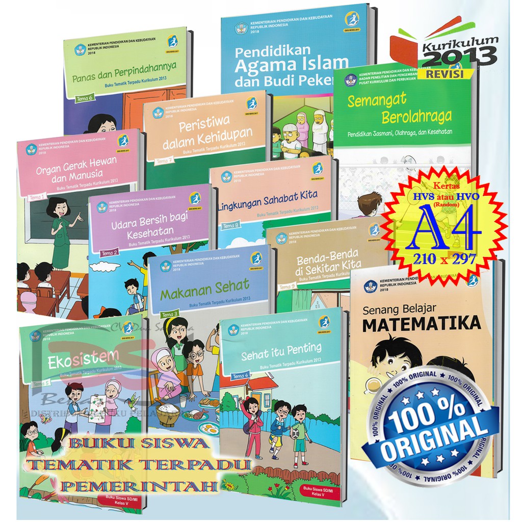 Jual Buku Siswa Kelas 5 SD Tematik Terpadu K13 Revisi 2017 | Shopee ...