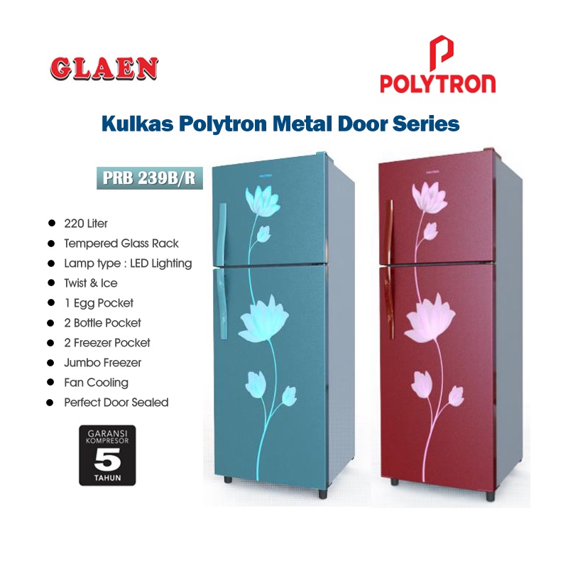 Jual Kulkas 2 Pintu Polytron 220L PRB-239R/B | Shopee Indonesia