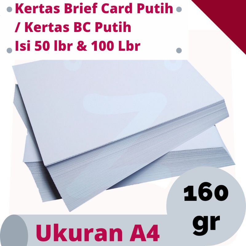 Jual Kertas Brief Card Bc Gram A F Isi Lembar Lembar Kertas Manila Buku