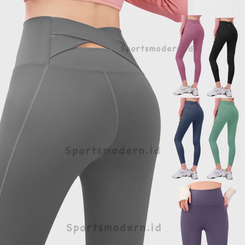 Celana olahraga wanita high waist (x belakang)