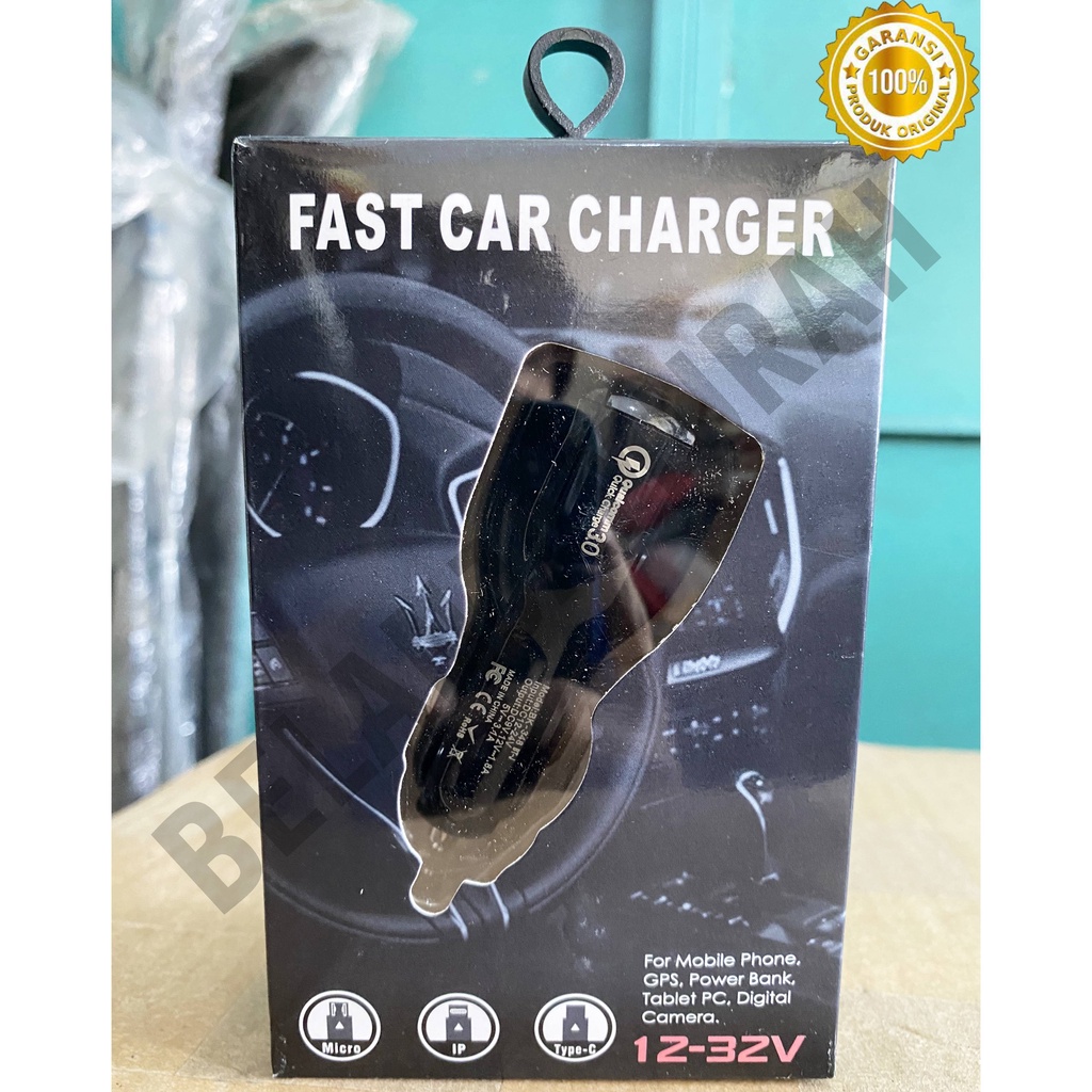 Jual Kepala Charger Mobil Quick / Fast Charge / Fast Car Charger ...