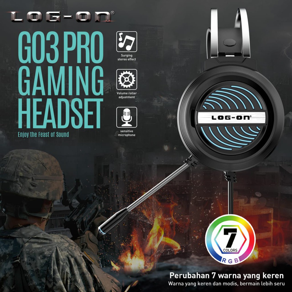 Jual HANDSFREE BANDO GAMING G03 LOG ON PRO HEADSET | Shopee Indonesia