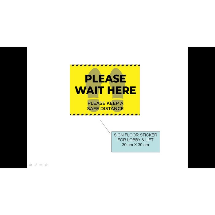 Jual SIGN STICKER FLOOR PLEASE WAIT HERE UK 30X30CM STIKER K3 RAMBU ...
