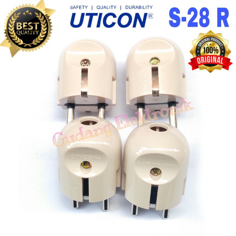 Jual Stop kontak Bulat Uticon steker arde S-28 R termurah | Shopee ...
