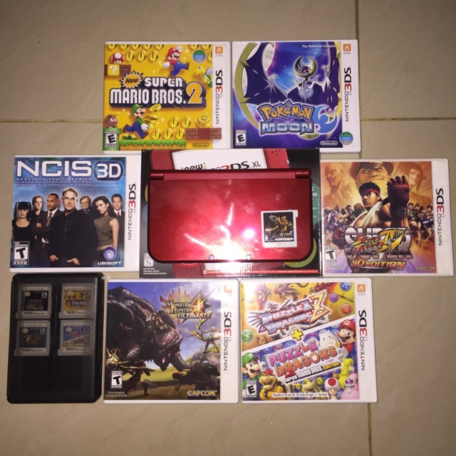 Jual New3ds xl warna merah & games( 5 game+ sky3ds) Shopee Indonesia