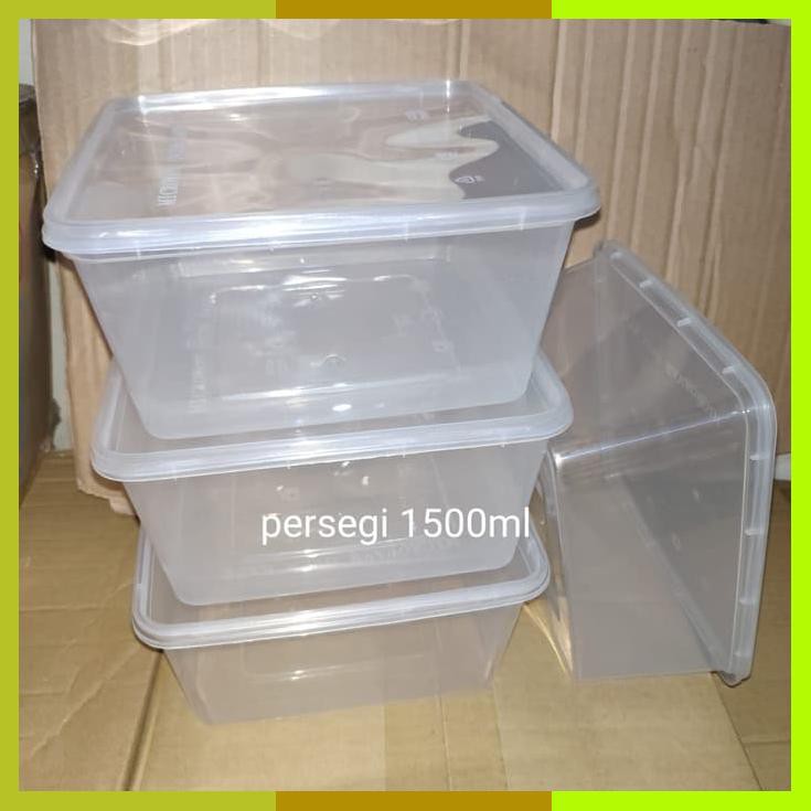 Jual Kotak Makan Persegi 1500ml Box Thinwall Food Container Isi 25pcs