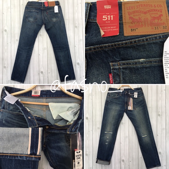 Levis white oak cone denim 511 best sale