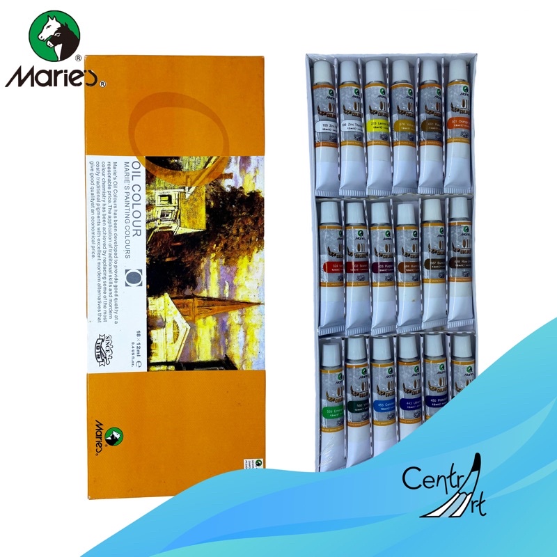 Jual Maries Cat minyak Set Oil color set 18 warna x 12ml | Shopee Indonesia