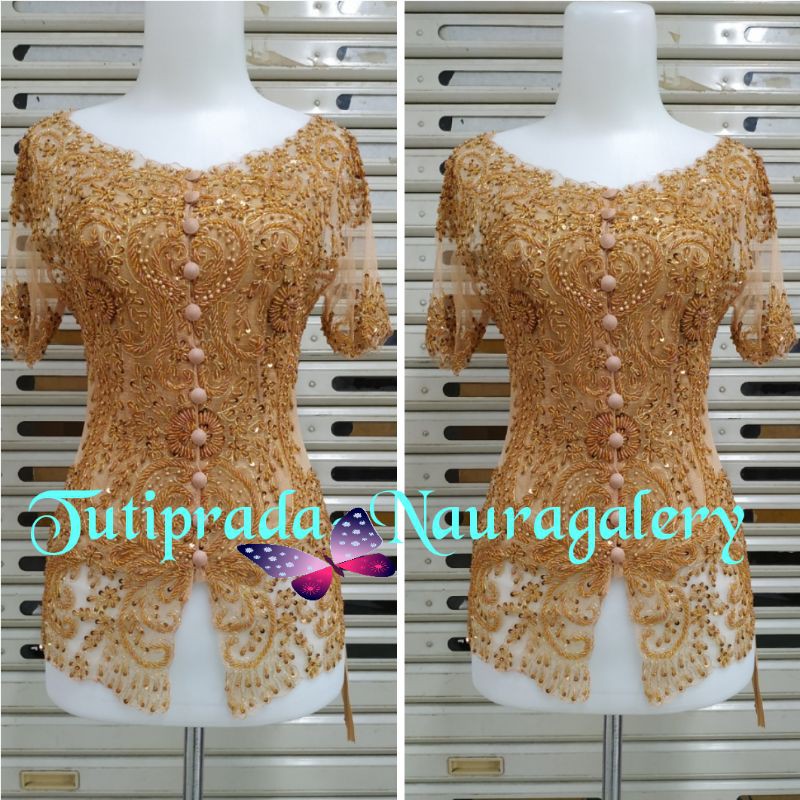 Jual atasan kebaya payet tangan pendek nude+ longtorso TERMURAH bisa ...