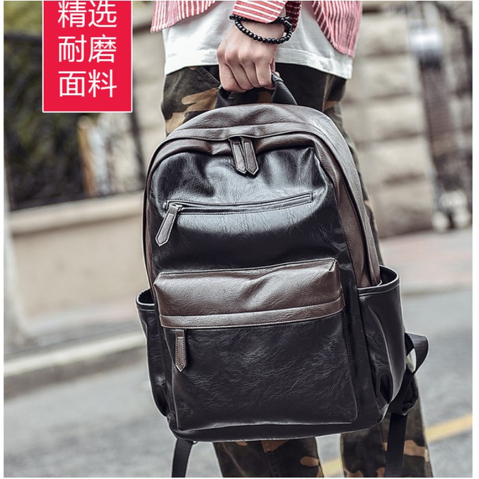 Jual Ransel Kulit Pria tas pria tas sekolah (BLACK MAMBAS) | Shopee ...