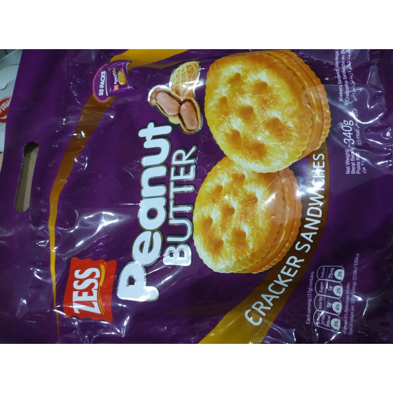 Jual BISKUIT SNACK IMPORT MALAYSIA ZESS CRACKERS SANDWICH PEANUTS