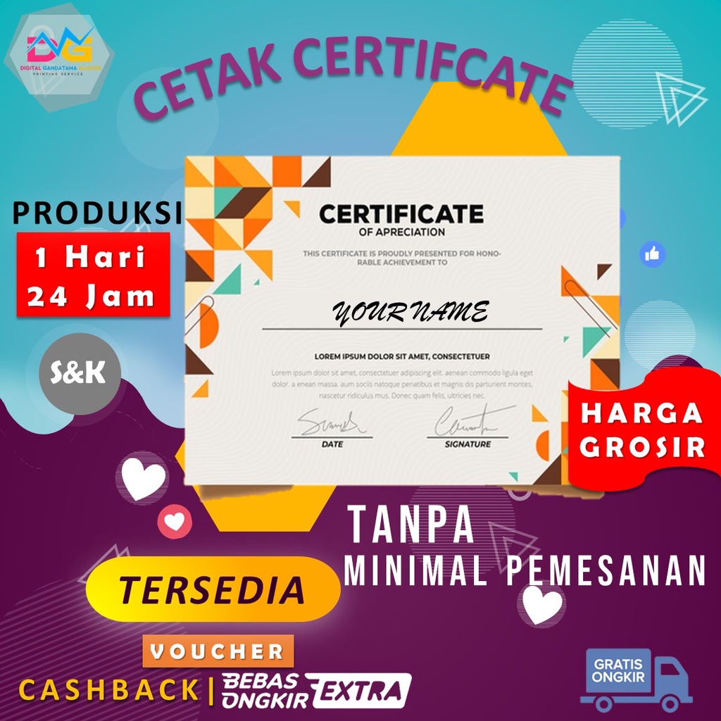 Jual CETAK SERTIFIKAT | Shopee Indonesia