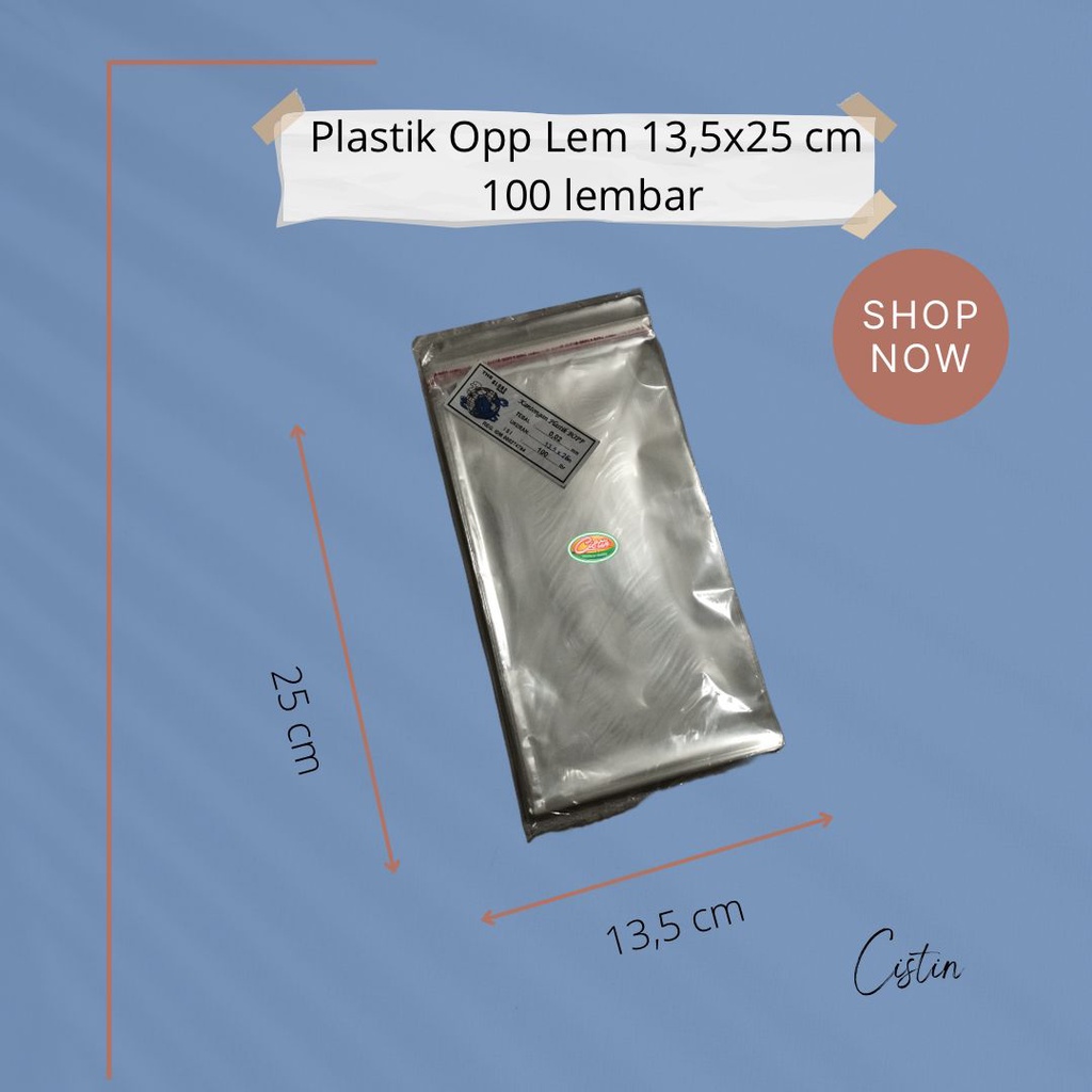 Jual OPP LEM UK 13,5X25 (PLASTIK PEMBUNGKUS CAKE,ROTI DLL) | Shopee ...