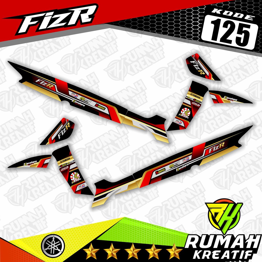 Jual Stiker Striping Variasi motor decal Yamaha Fiz R Custom Istimewa ...