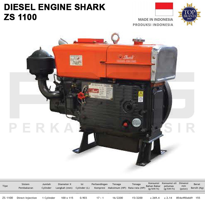Jual Diesel Engine SHARK ZS 1100 16 HP WO Shark Diesel Engine ZS1100 ...