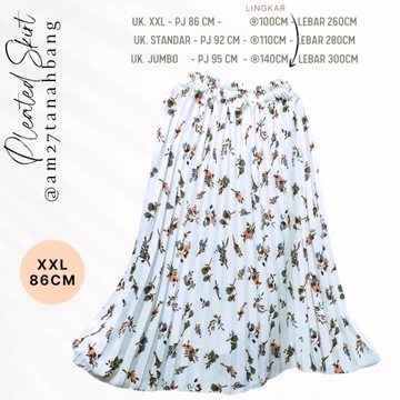 Rok Plisket Dewasa Motif Kembang Lily Premium Exclusive! Jumbo