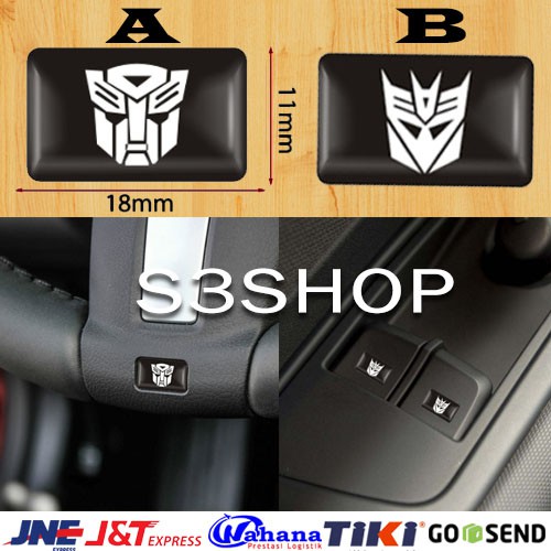Jual Sticker Logo Transformers Car Interior Stir Window Armrest 3D ...