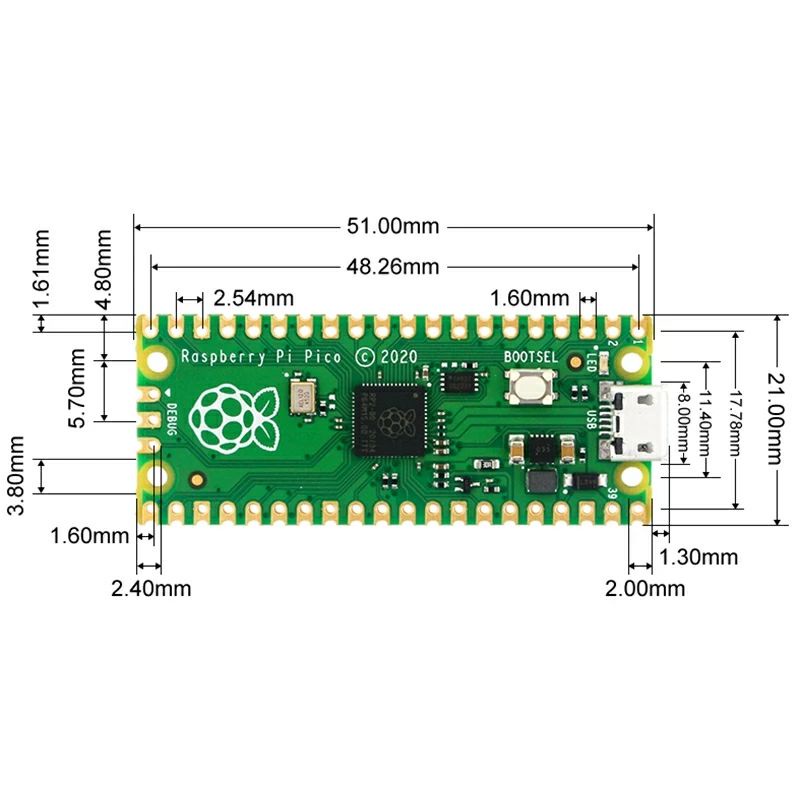 Jual Raspberry pi pico RP2040 RP 2040 microcontroller board | Shopee ...
