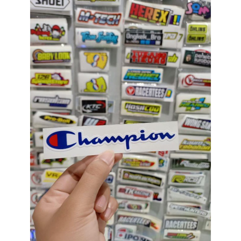 Jual sticker printing CHAMPION | Shopee Indonesia
