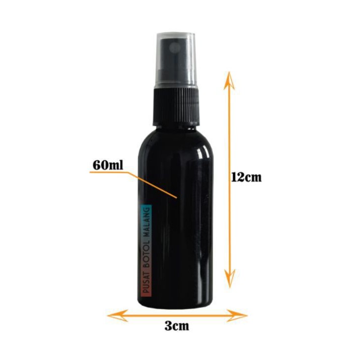 Jual botol plastik 60ml spray (hitam hitam) | Shopee Indonesia