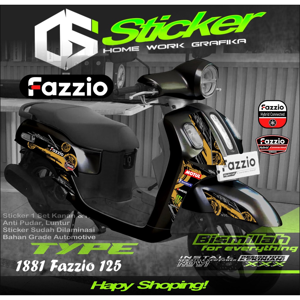 Jual 1881 Sticker Striping Motor YAMAHA FAZZIO 125 List Variasi Desain ...