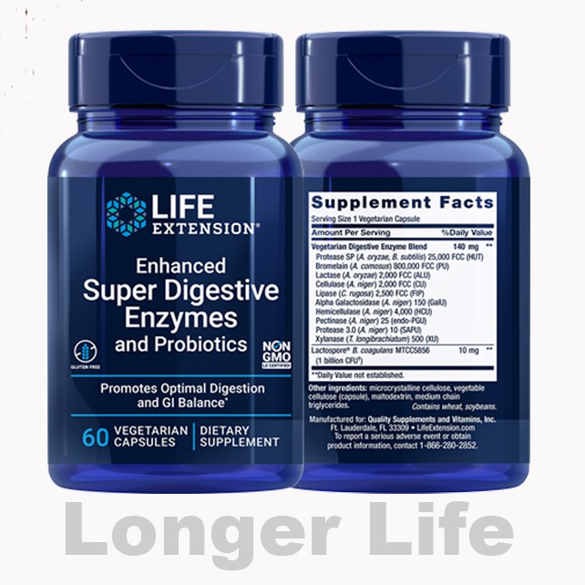 Jual LIFE EXTENSION Enhanced Super Digestive Enzymes & Probiotics, 60 Vegetarian Capsules