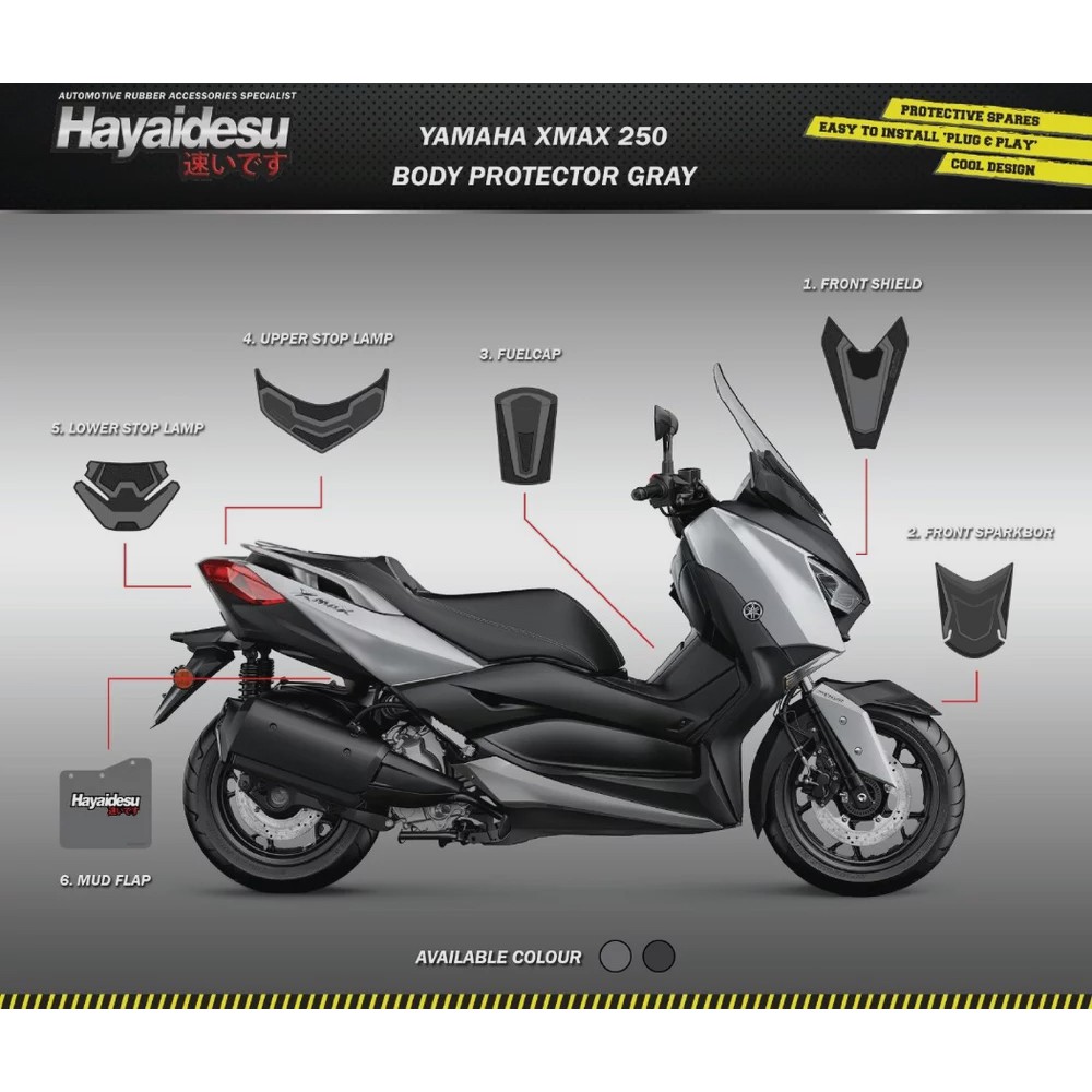 Jual Yamaha XMAX Full Set Aksesoris Isi 12 Paket, Stiker 3D Bahan Karet ...